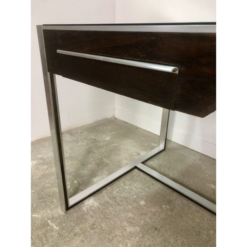 Vintage-Schreibtisch aus Metall und Palisanderholz von Claude Gaillard für Ligne Roset, 1970