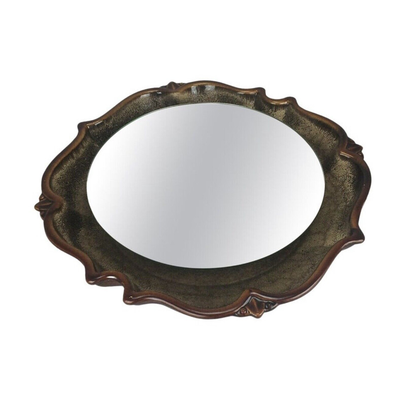 Vintage ceramic wall mirror by Pan, 1970