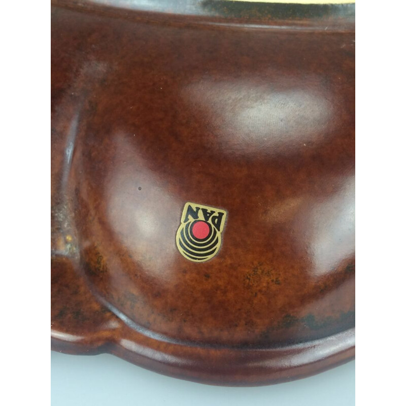 Specchio da parete in ceramica vintage di Pan, 1970