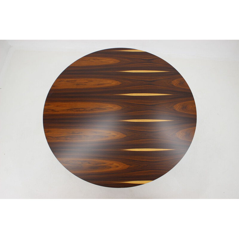 Vintage round rosewood dining table by Arne Jacobsen for Fritz Hansen, Denmark 1960s