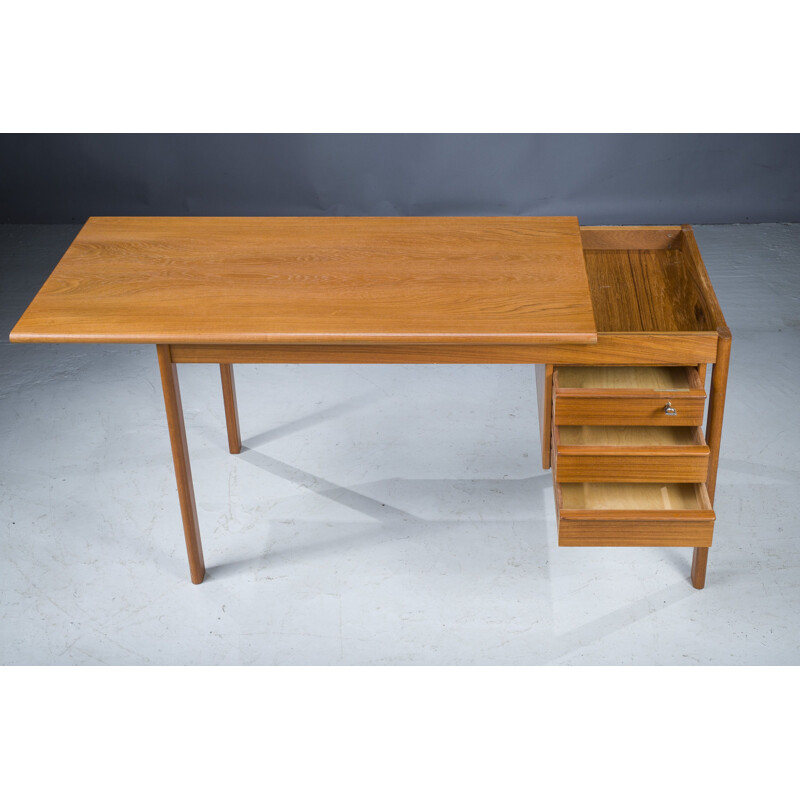 Danish vintage teak desk by Peter Lovig Nielsen for Hedensted Mobelfabrik, 1961