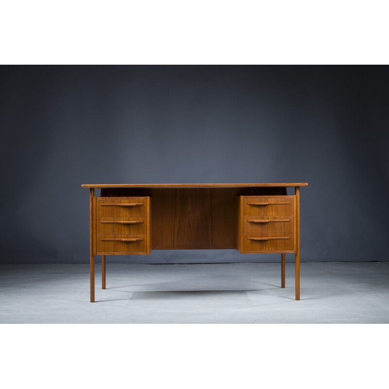 Mid-century Danish teak Boomerang desk, 1960s