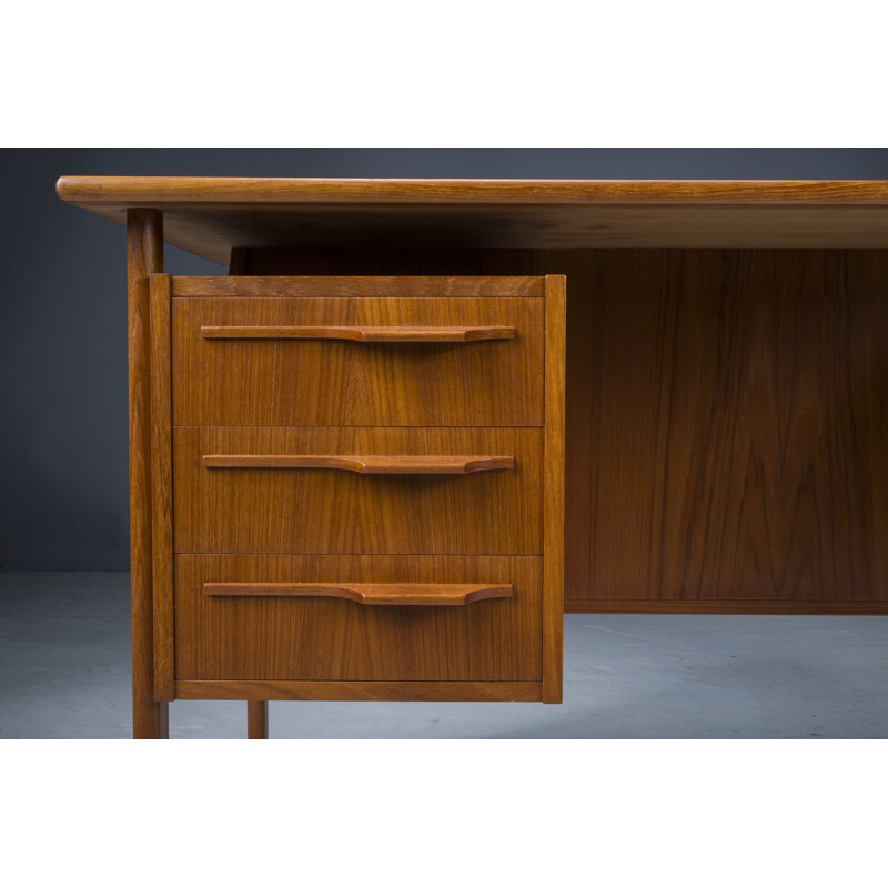 Mid-century Danish teak Boomerang desk, 1960s