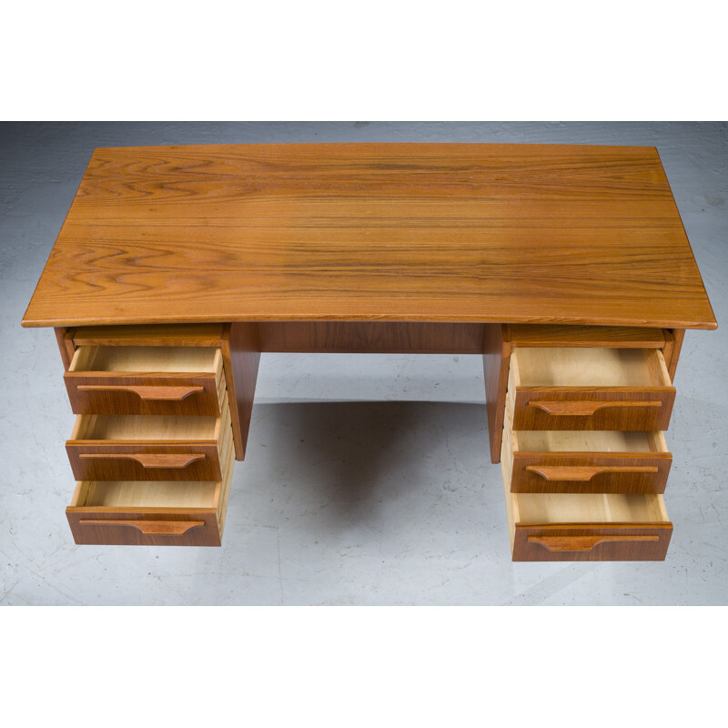 Mid-century Danish teak Boomerang desk, 1960s