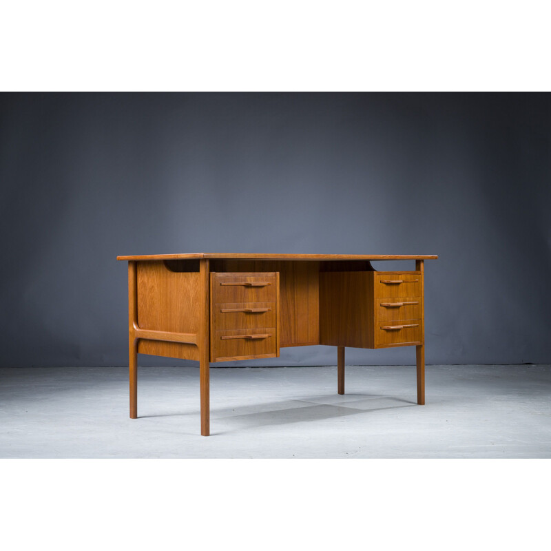 Mid-century Danish teak Boomerang desk, 1960s