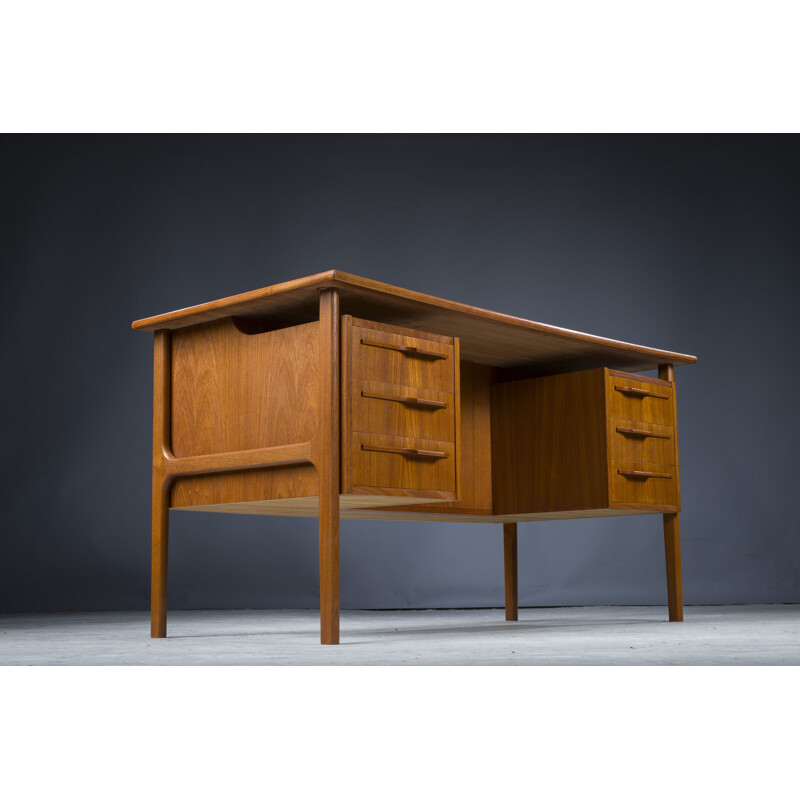 Mid-century Danish teak Boomerang desk, 1960s