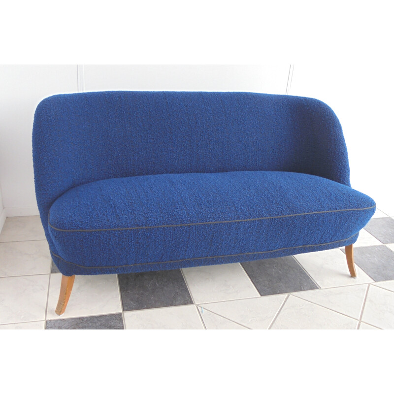 Mid century blue cocktail couch - 1950s