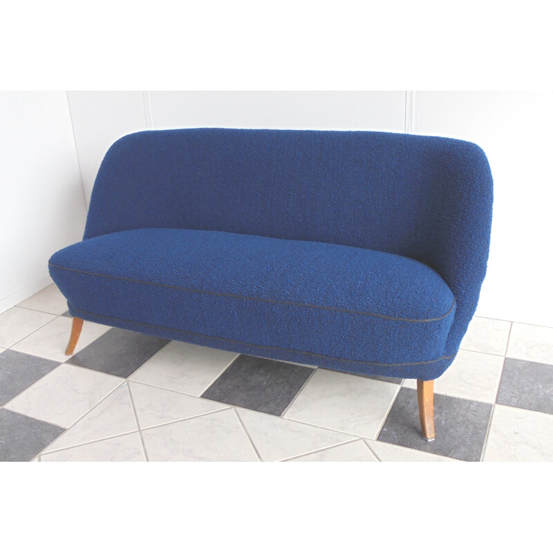 Mid century blue cocktail couch - 1950s