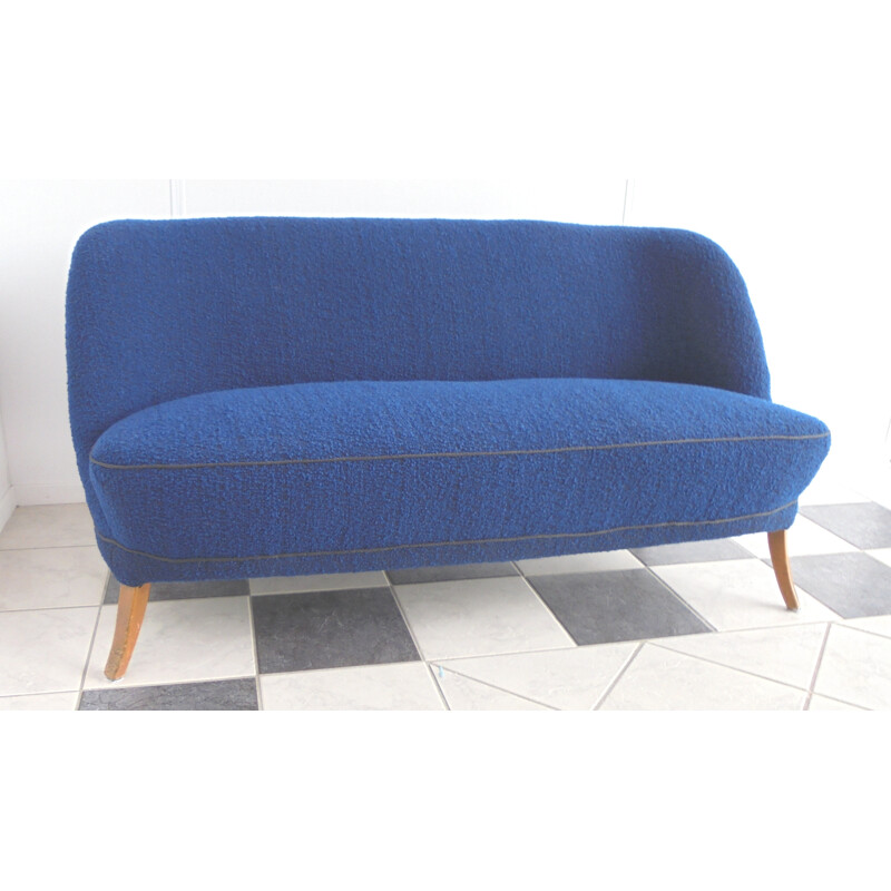 Mid century blue cocktail couch - 1950s