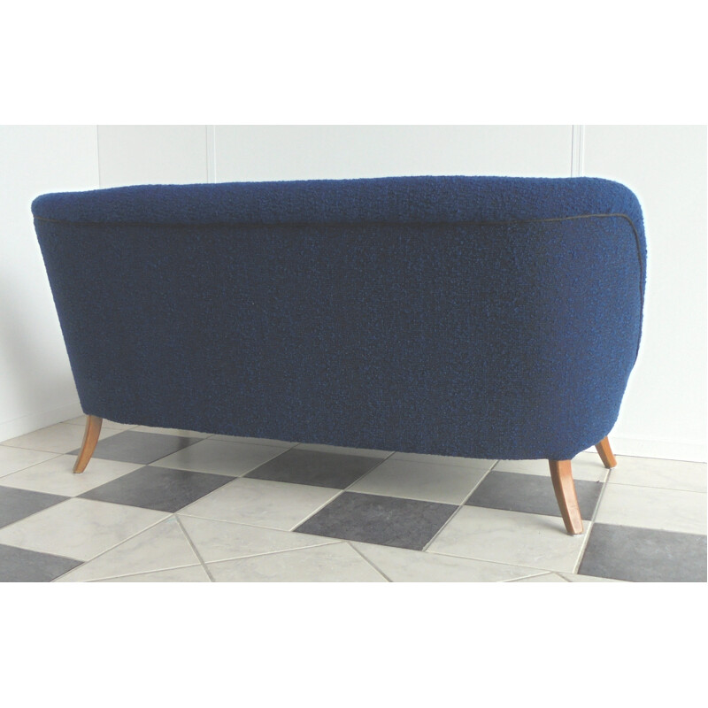 Mid century blue cocktail couch - 1950s