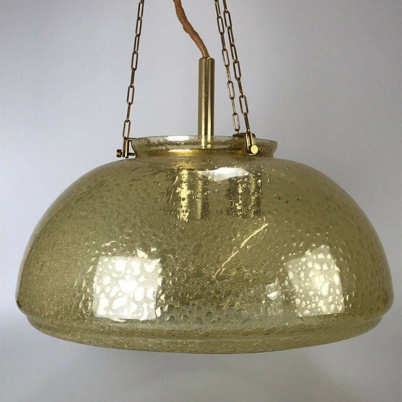 Vintage pendant lamp in glass by Doria, 1960-1970s