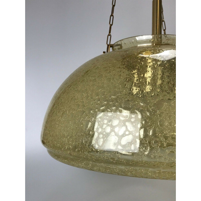 Vintage pendant lamp in glass by Doria, 1960-1970s