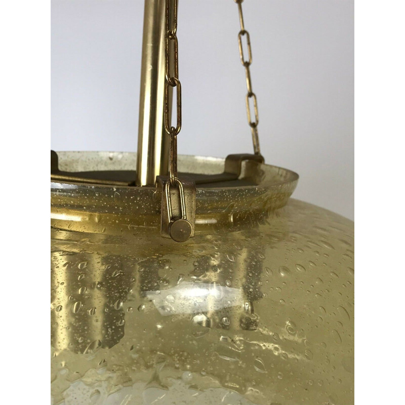 Vintage pendant lamp in glass by Doria, 1960-1970s