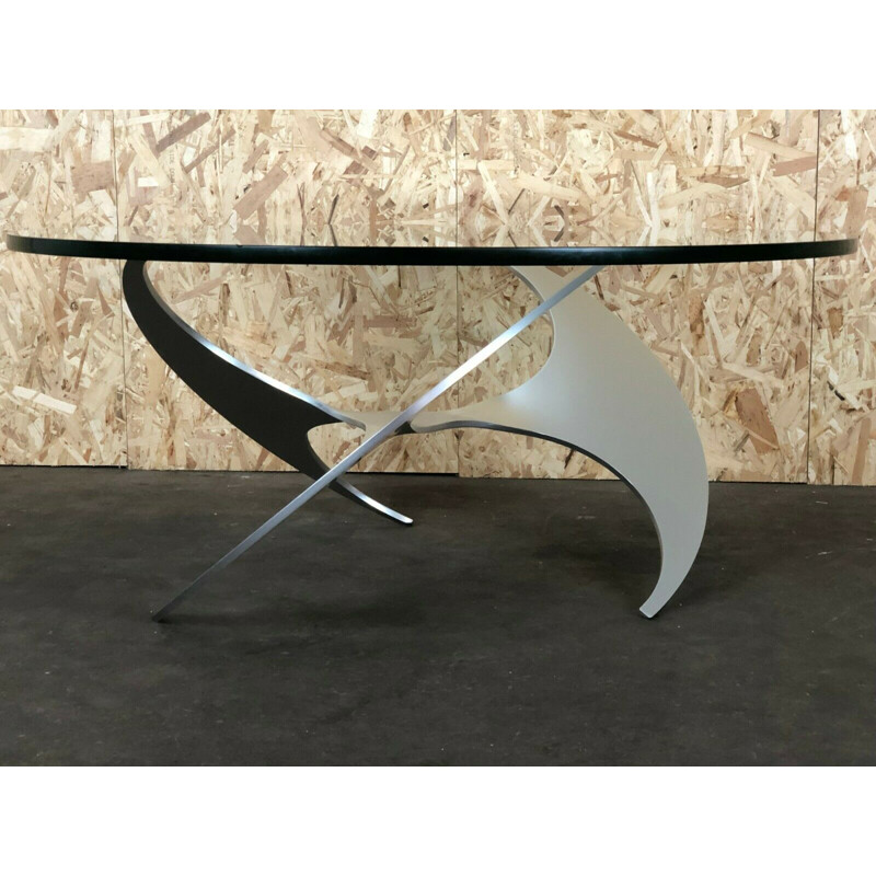 Vintage aluminium salontafel van Knut Hesterberg voor Ronald Schmitt Propeller, 1970