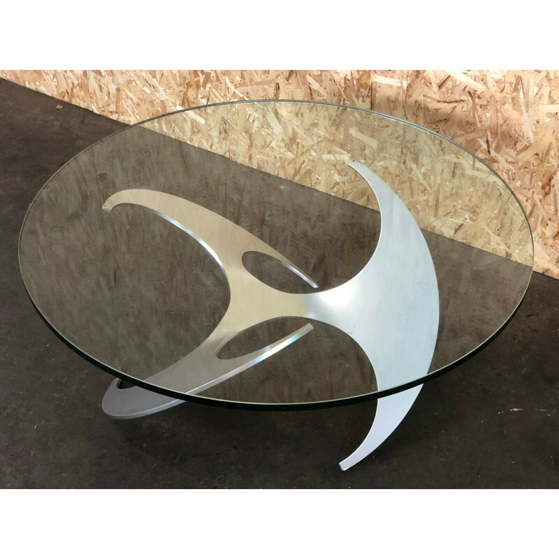 Vintage aluminum coffee table by Knut Hesterberg for Ronald Schmitt Propeller, 1970