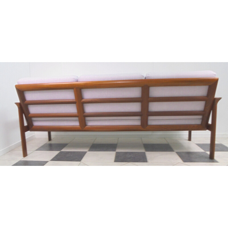 Danish 3 seater sofa in wood and fabric, Sven ELLEKAER - 1950s