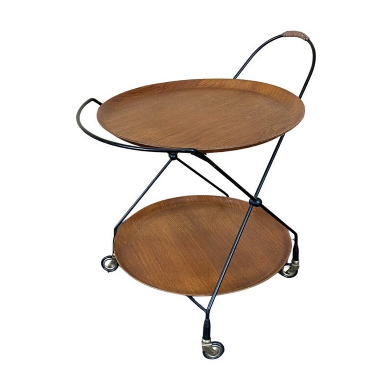 Vintage teak serving trolley by Jie Gantofta, Sweden 1960-1970s