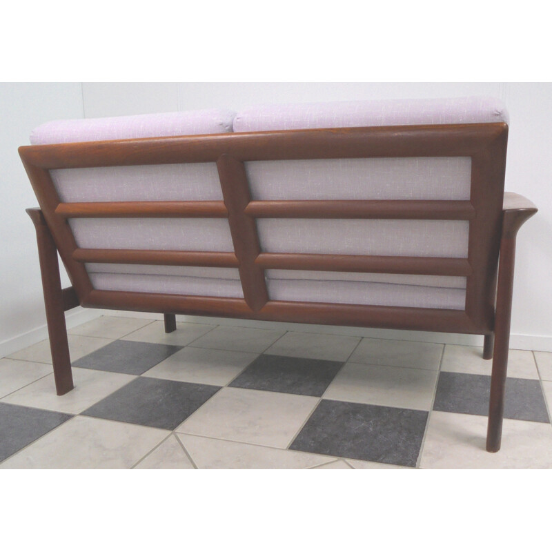 2 seater sofa in wood and fabric, Sven ELLEKAER - 1950s