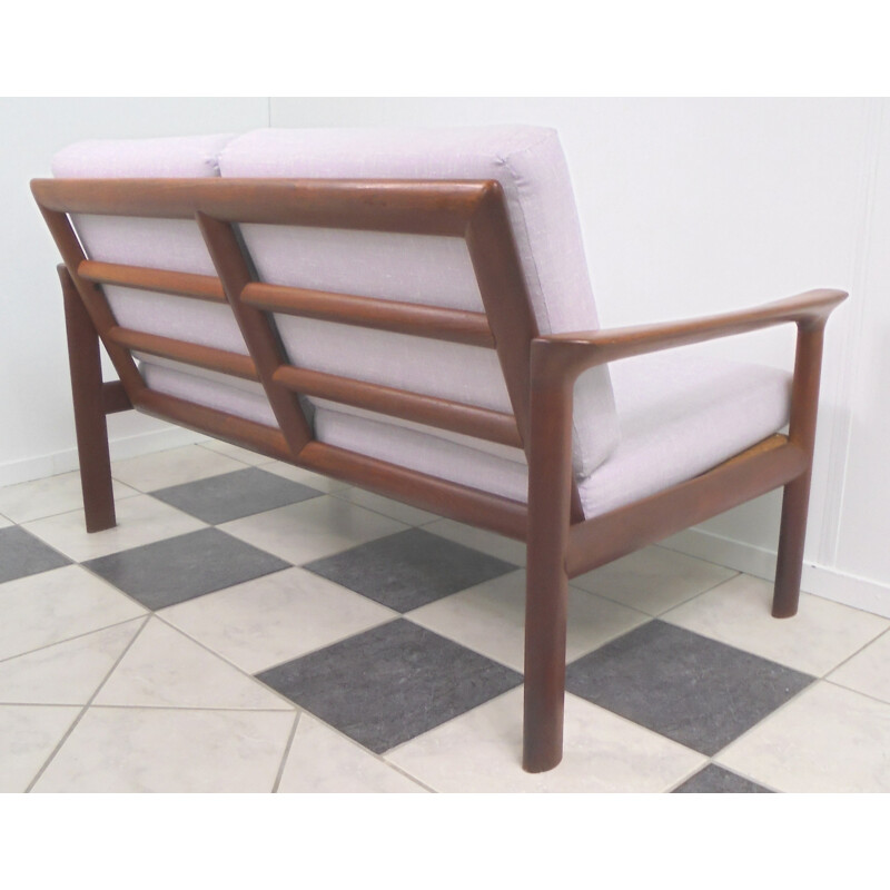 2 seater sofa in wood and fabric, Sven ELLEKAER - 1950s
