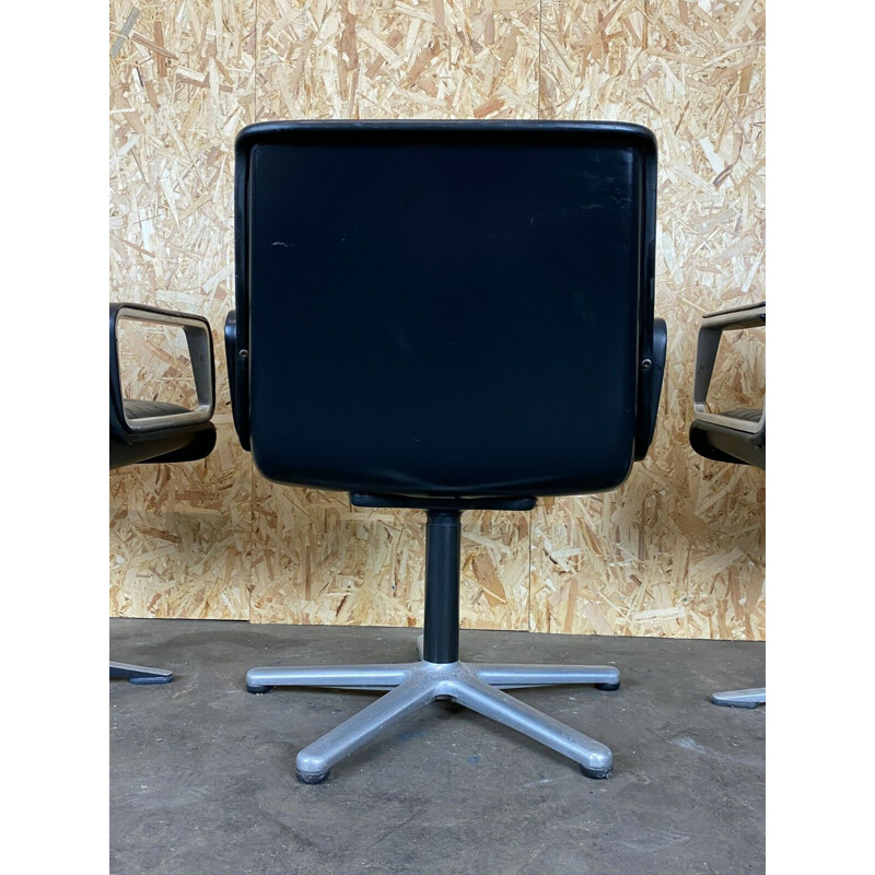 Ensemble de 3 fauteuils vintage en cuir et chrome par Wilkhahn Lobby, 1960