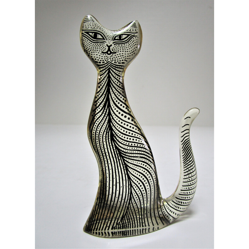 Vintage cat in plexiglas by Abraham Palatnik, 1960-1970