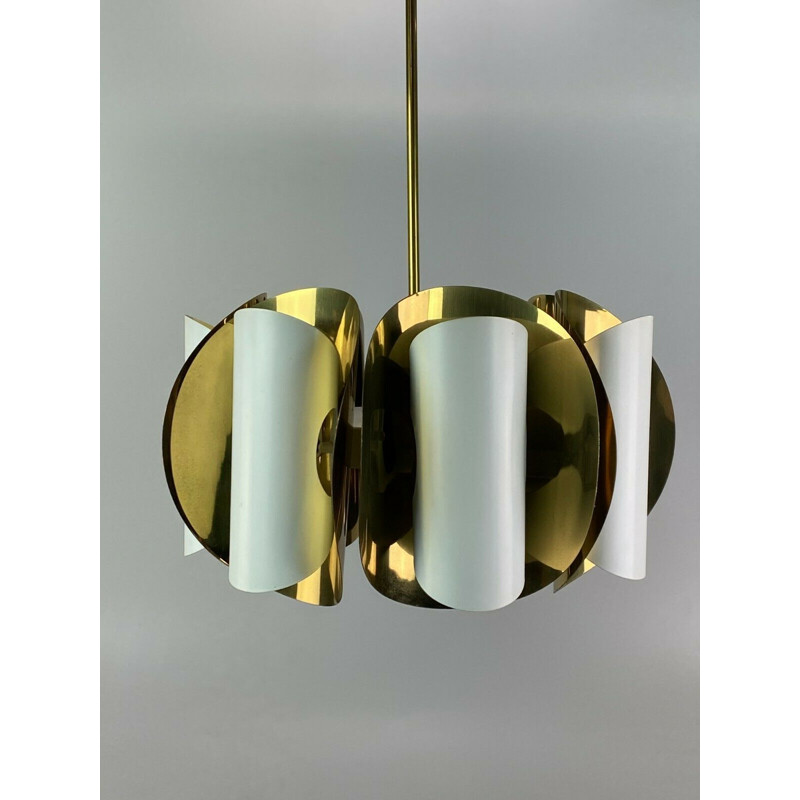 Vintage brass suspension lamp by Hans Agne Jakobsson, Sweden 1960