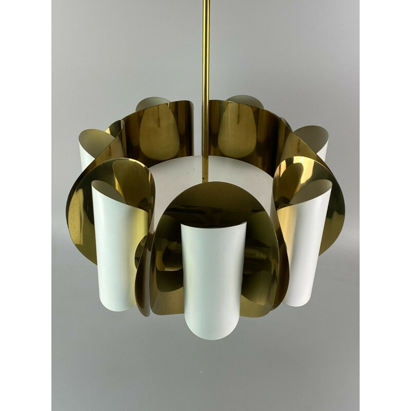 Vintage brass suspension lamp by Hans Agne Jakobsson, Sweden 1960