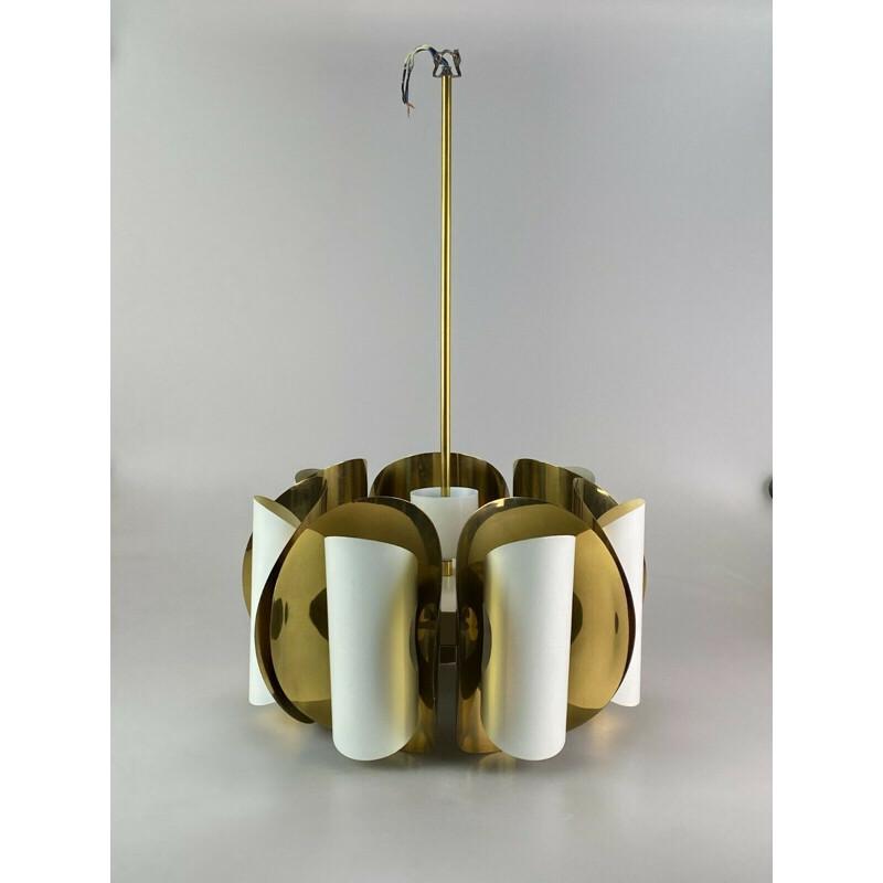 Vintage brass suspension lamp by Hans Agne Jakobsson, Sweden 1960