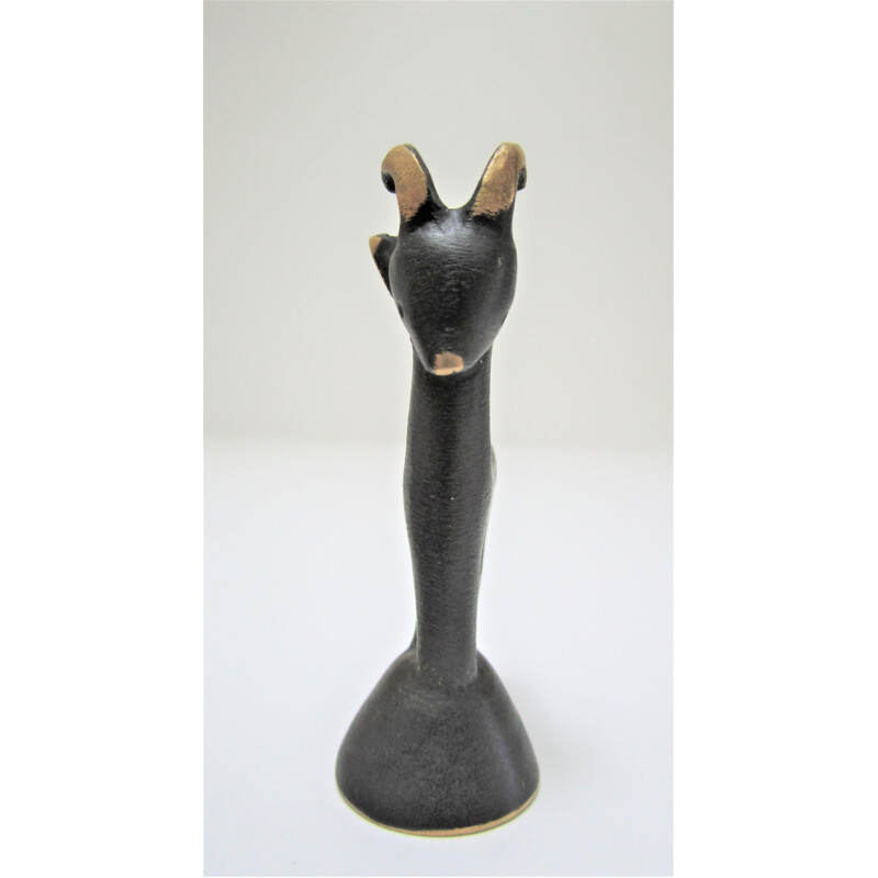 Vintage chamois sculpture in blackened bronze by Walter Bosse for Herta Baller, 1950s