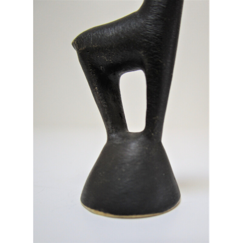 Vintage chamois sculpture in blackened bronze by Walter Bosse for Herta Baller, 1950s