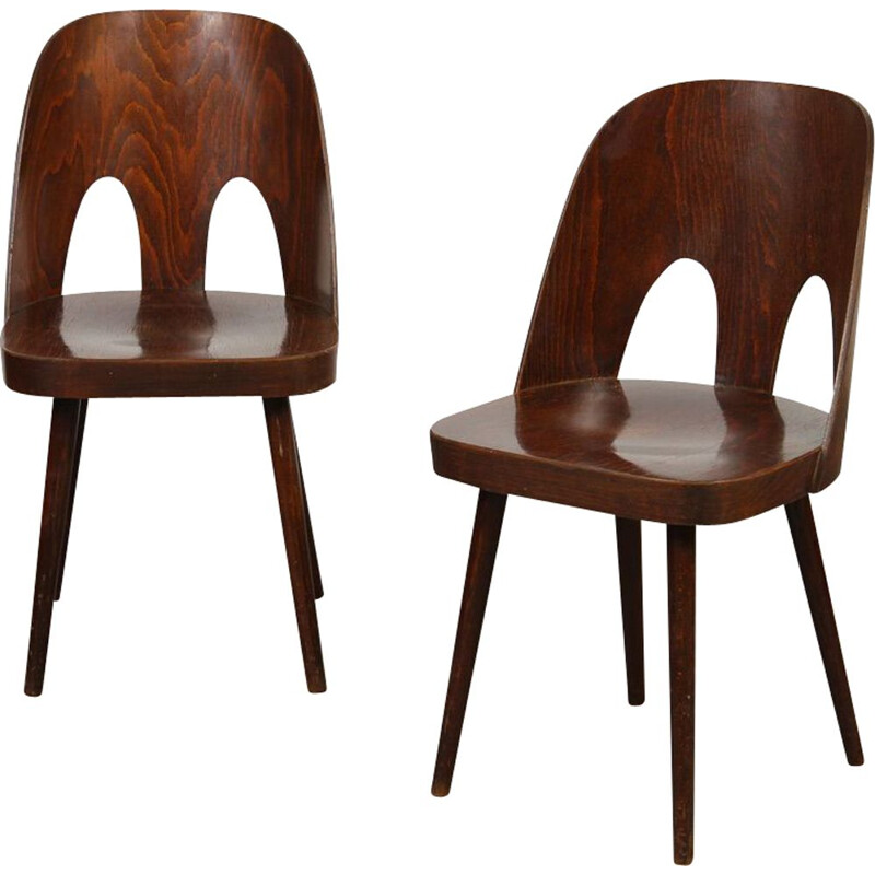 Pair of vintage chairs by Oswald Haerdtl for Ton, 1960s