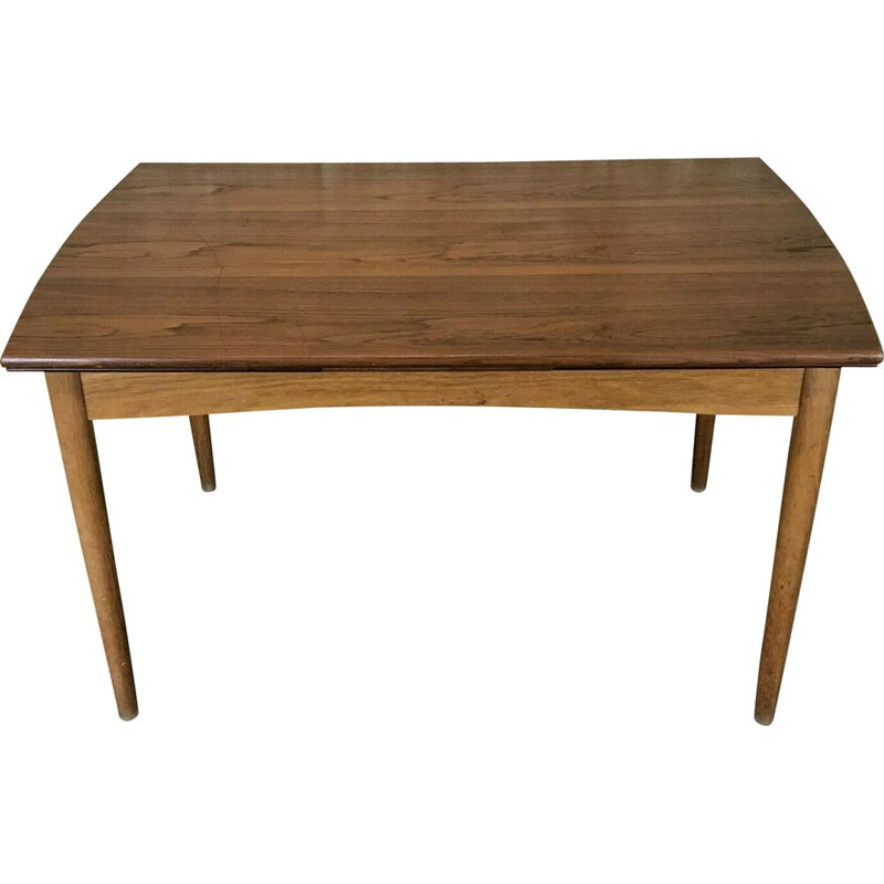 Vintage oakwood and teak dining table, Denmark 1960s-1970s