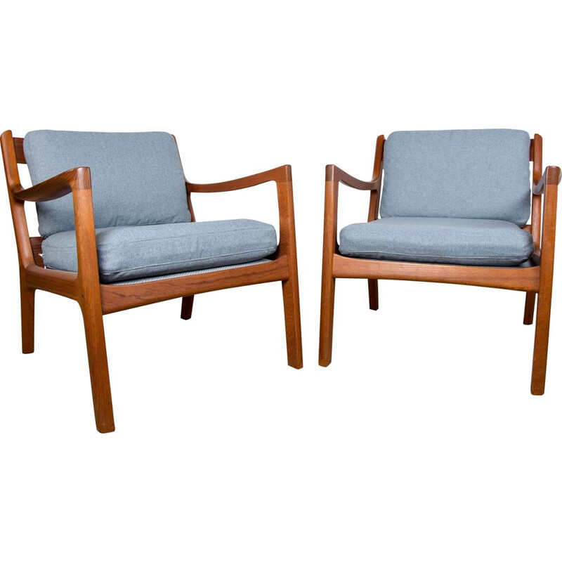 Pair of vintage Danish "Senator" teak armchairs by Ole Wanscher for France & Son, 1960s