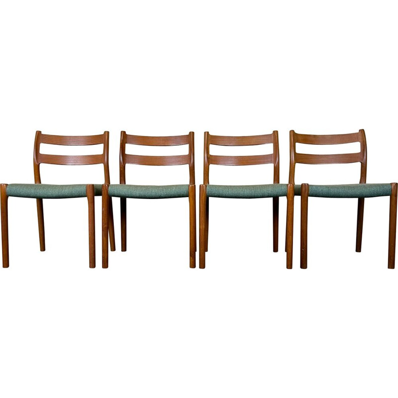 Set of 4 vintage teak dining chairs by Niels O. Möller for J.L. Mollers, 1960s-1970s