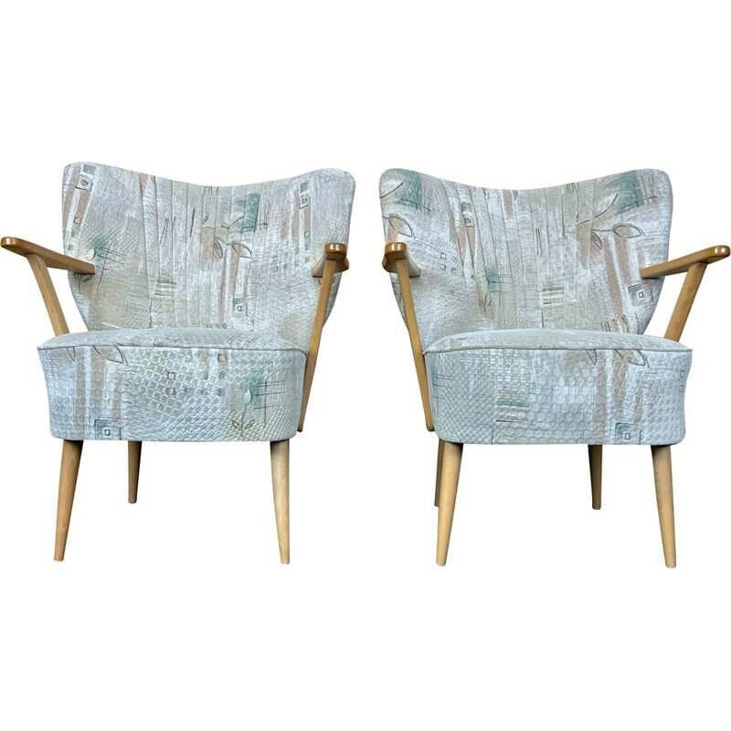 Pair of vintage cocktail armchairs, 1950-1960s