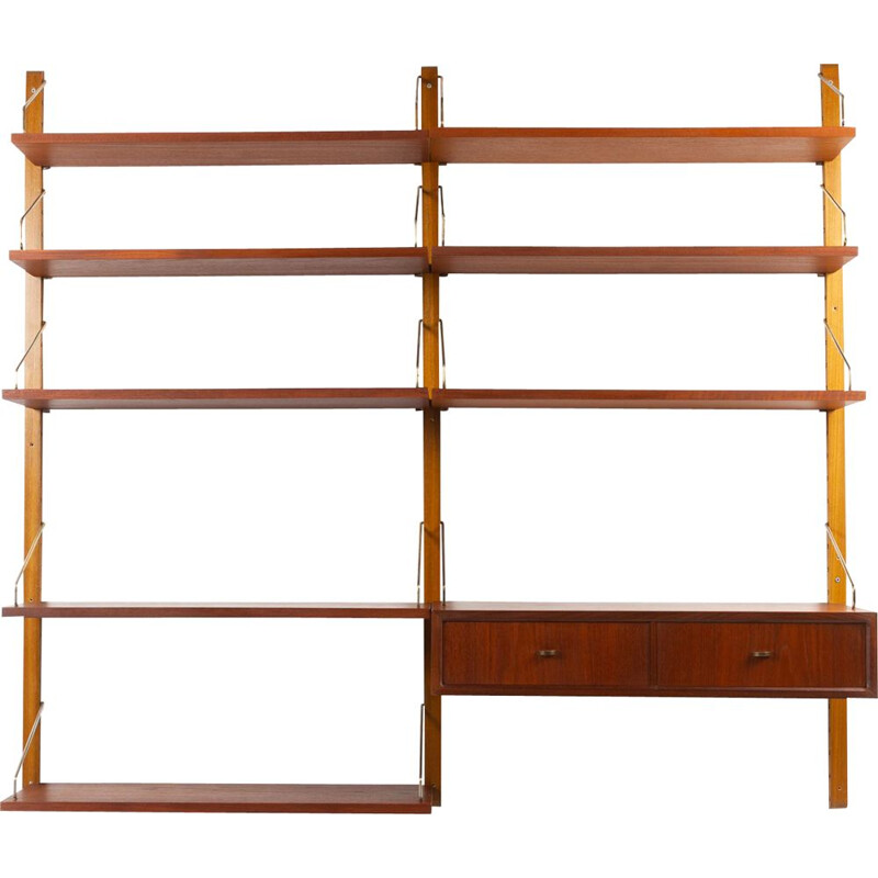 Vintage Danish modular teak wall unit by Poul Cadovius for Cado, 1950s