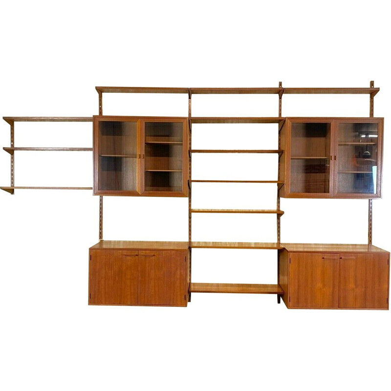 Vintage teak wall unit by Kai Kristiansen, Danmark 1970