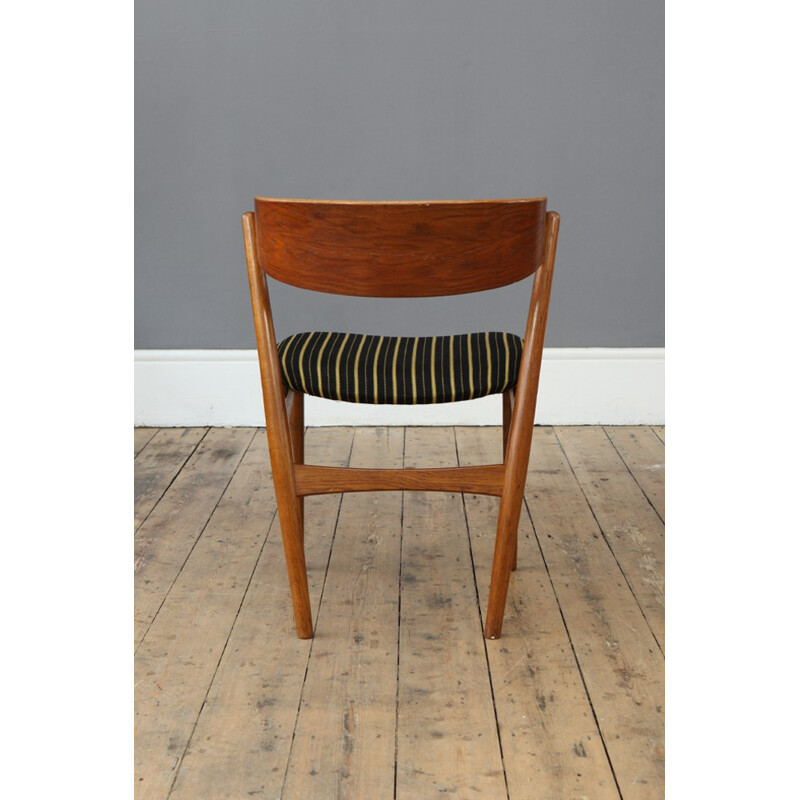 Sibast Mobelfabrik occasional chair in teak and striped fabric, Helge SIBAST - 1960s