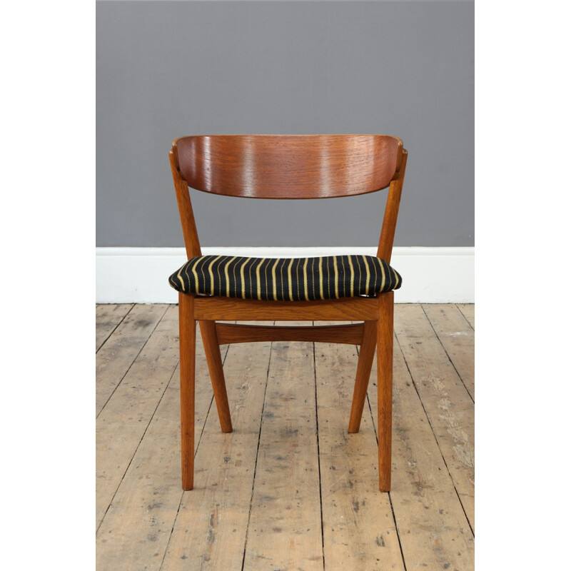 Sibast Mobelfabrik occasional chair in teak and striped fabric, Helge SIBAST - 1960s