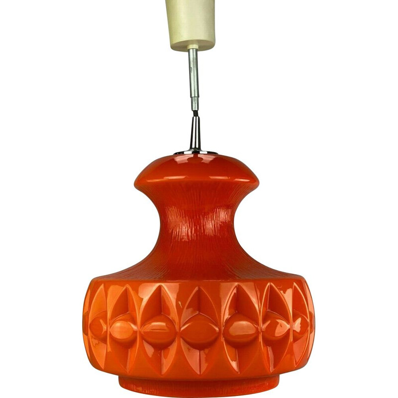 Vintage pendant lamp in glass by Peill & Putzler, 1960-1970s