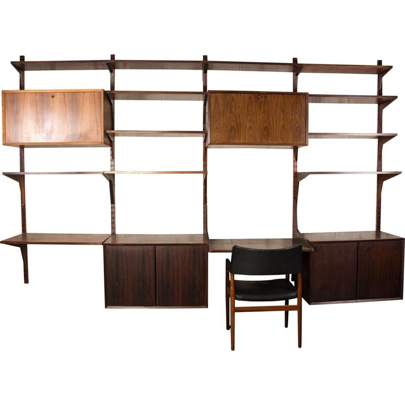 Danish vintage modular shelf in Rio rosewood by Poul Cadovius, 1960