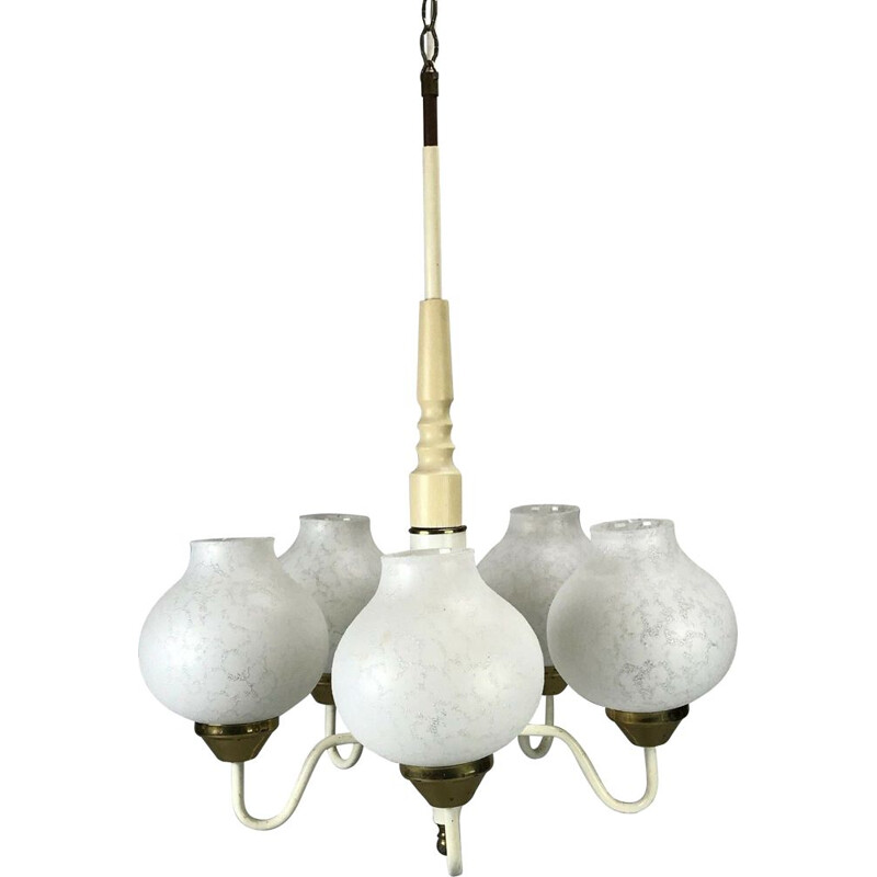 Lampadario in vetro vintage, 1960-1970