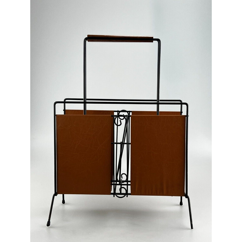 Mid century teak magazine rack, 1960s-1970s