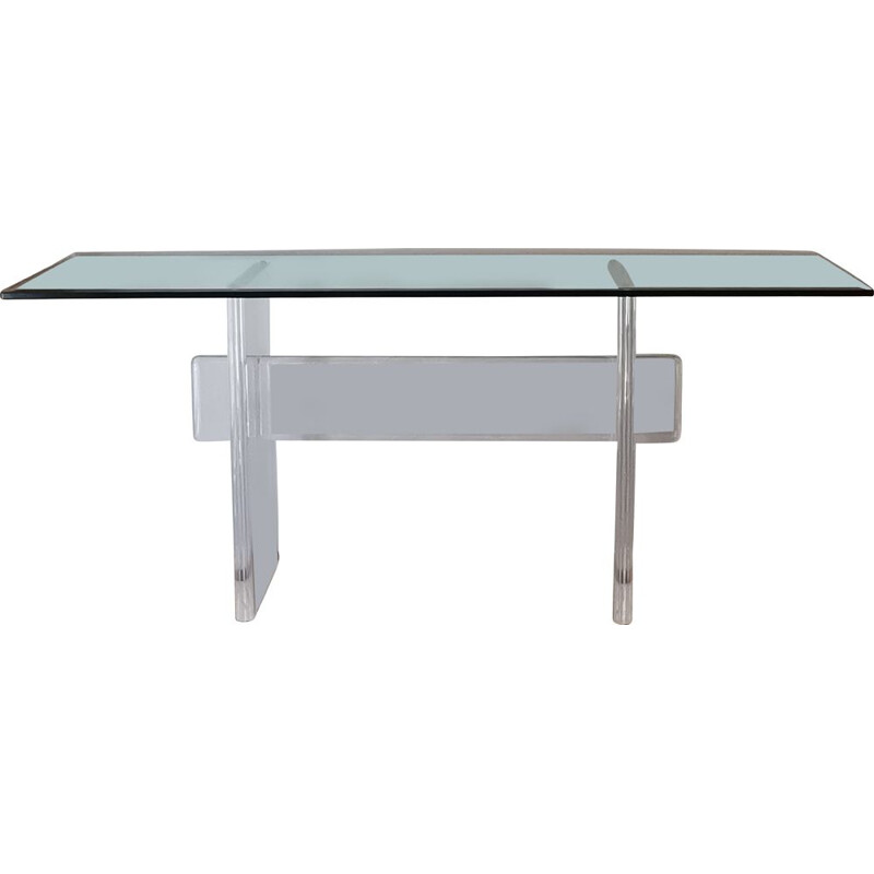 Vintage Italian console in perspex and glass, 1970