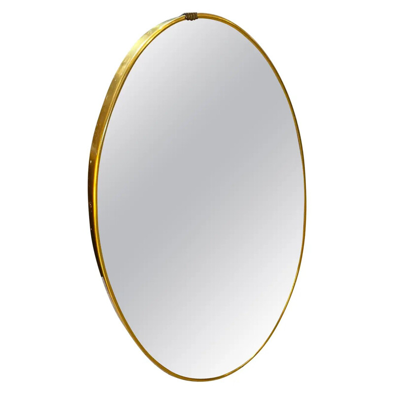 Mid century brass Italian mirror by Gio Ponti, 1950s