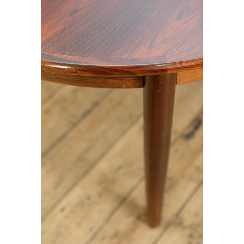 Danish round rosewood dining table - 1960s