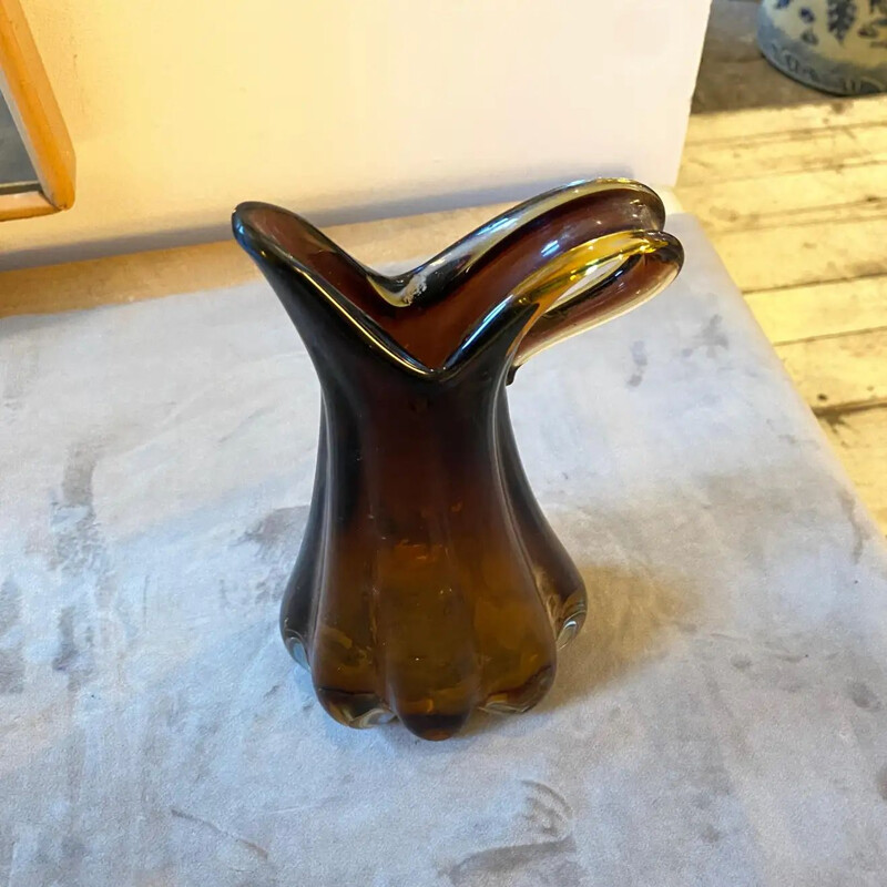 Mid century Murano glass vase by Flavio Poli, 1970s