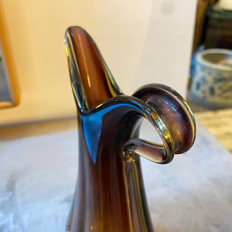 Vase vintage en verre de Murano par Flavio Poli, 1970