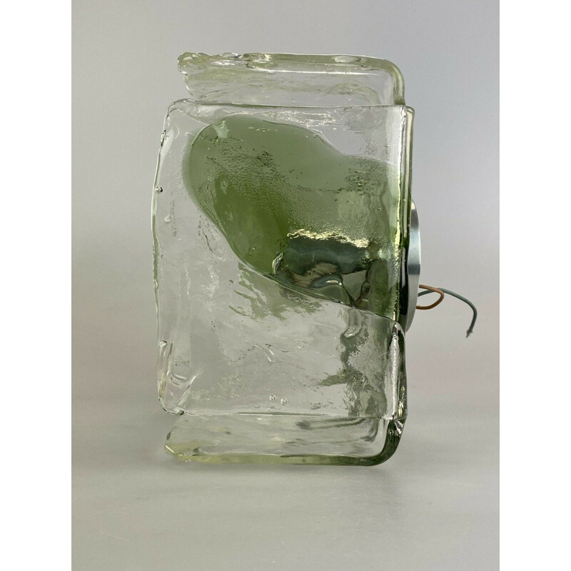 Paire d'appliques vintage en verre de glace par Carlo Nason pour Kalmar Franken, 1960-1970