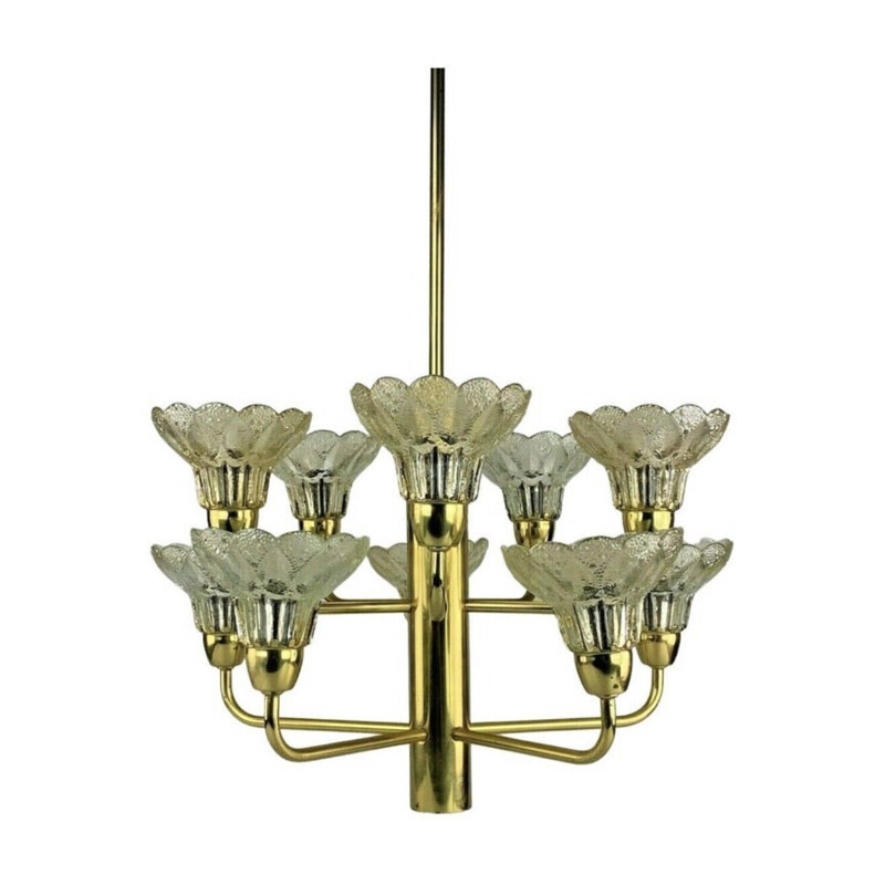 Vintage chandelier in glass, 1960-1970s